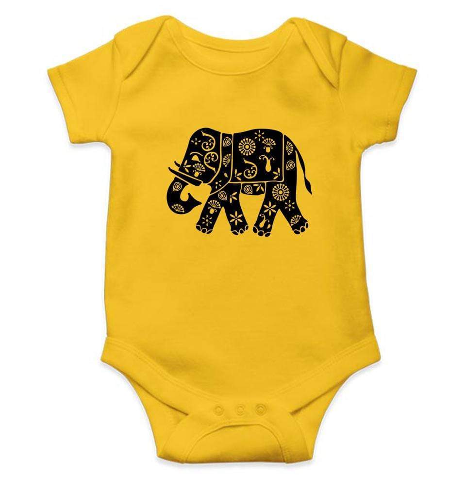 Elephant Abstract Rompers for Baby Girl- FunkyTradition FunkyTradition