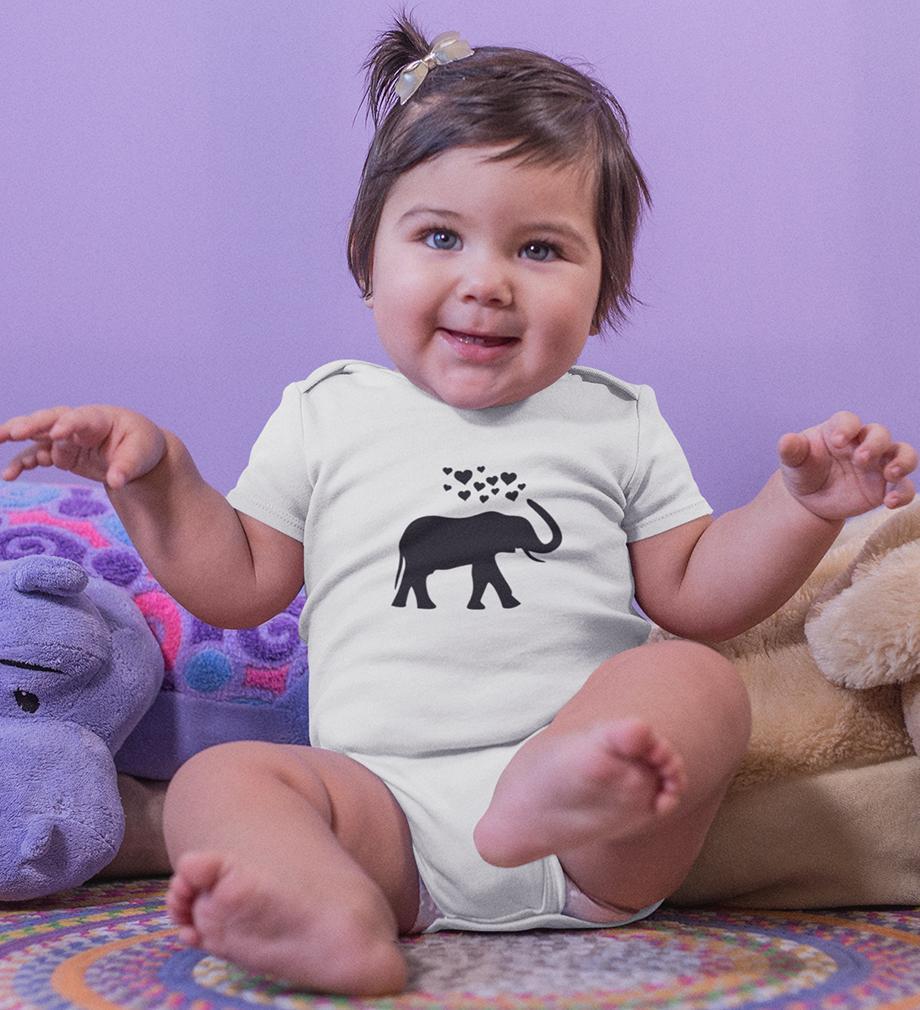 Elephants Hearts Abstract Rompers for Baby Girl- FunkyTradition FunkyTradition