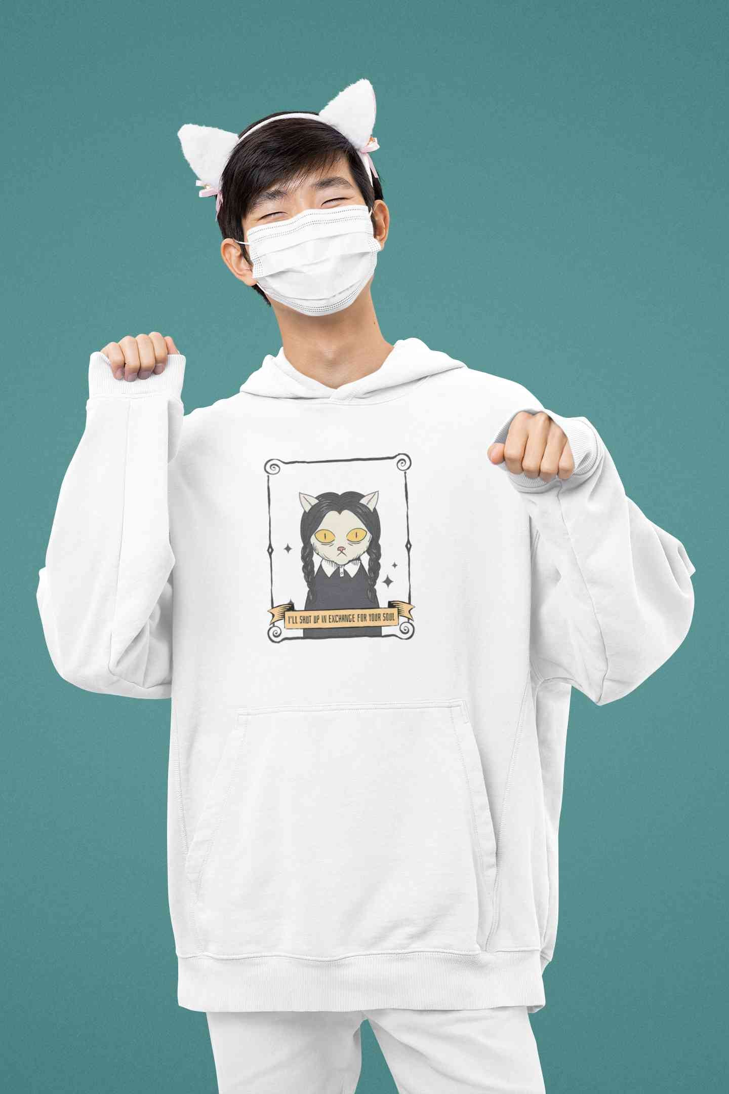Cat Inspired By Wednesday Men Hoodies-FunkyTeesClub