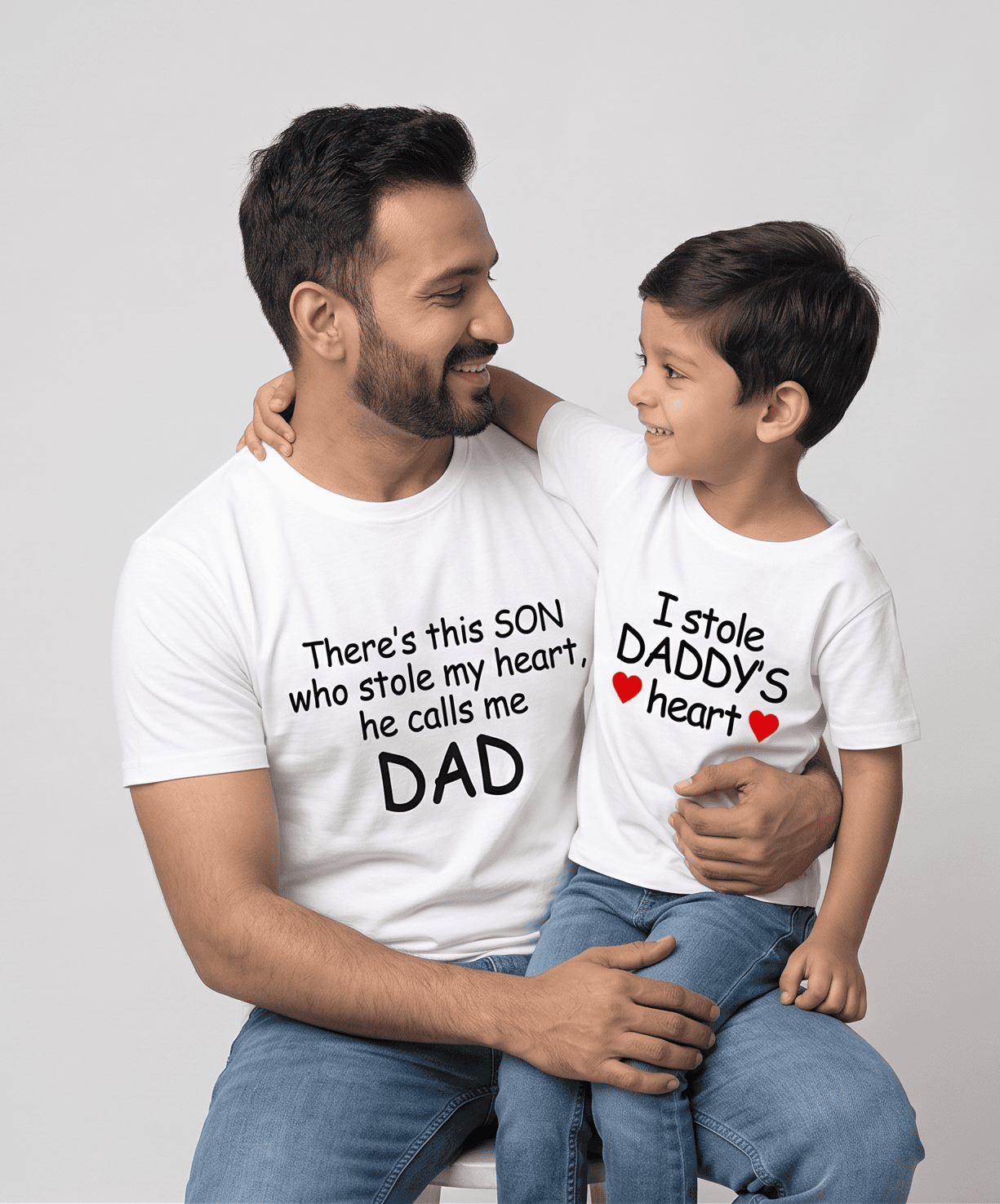 I Stole daddy's Heart Father and Son Matching T-Shirt- FunkyTeesClub