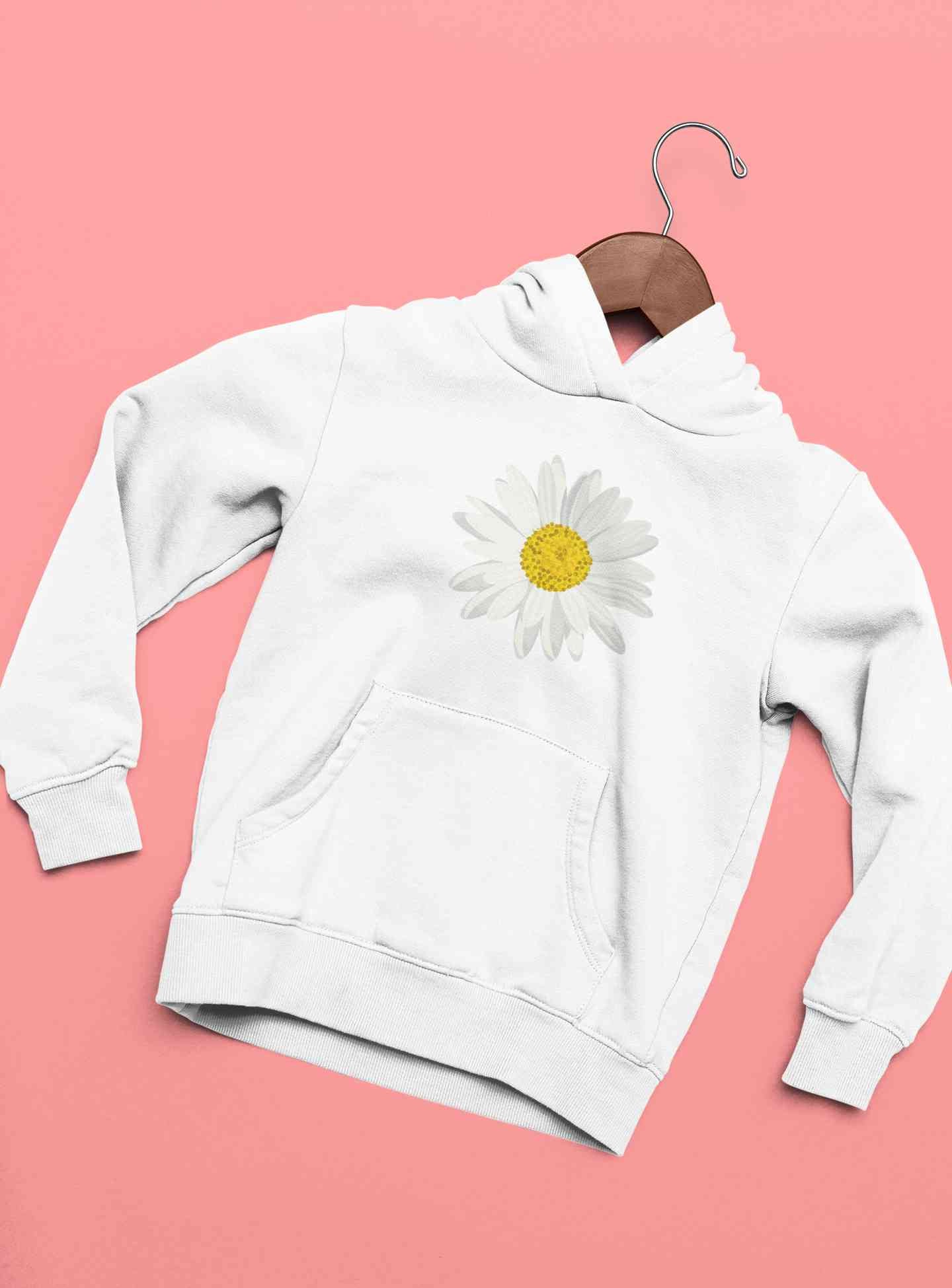 Cute Daisy Minimal Nature Cute Flower Graphic Hoodies for Women-FunkyTeesClub