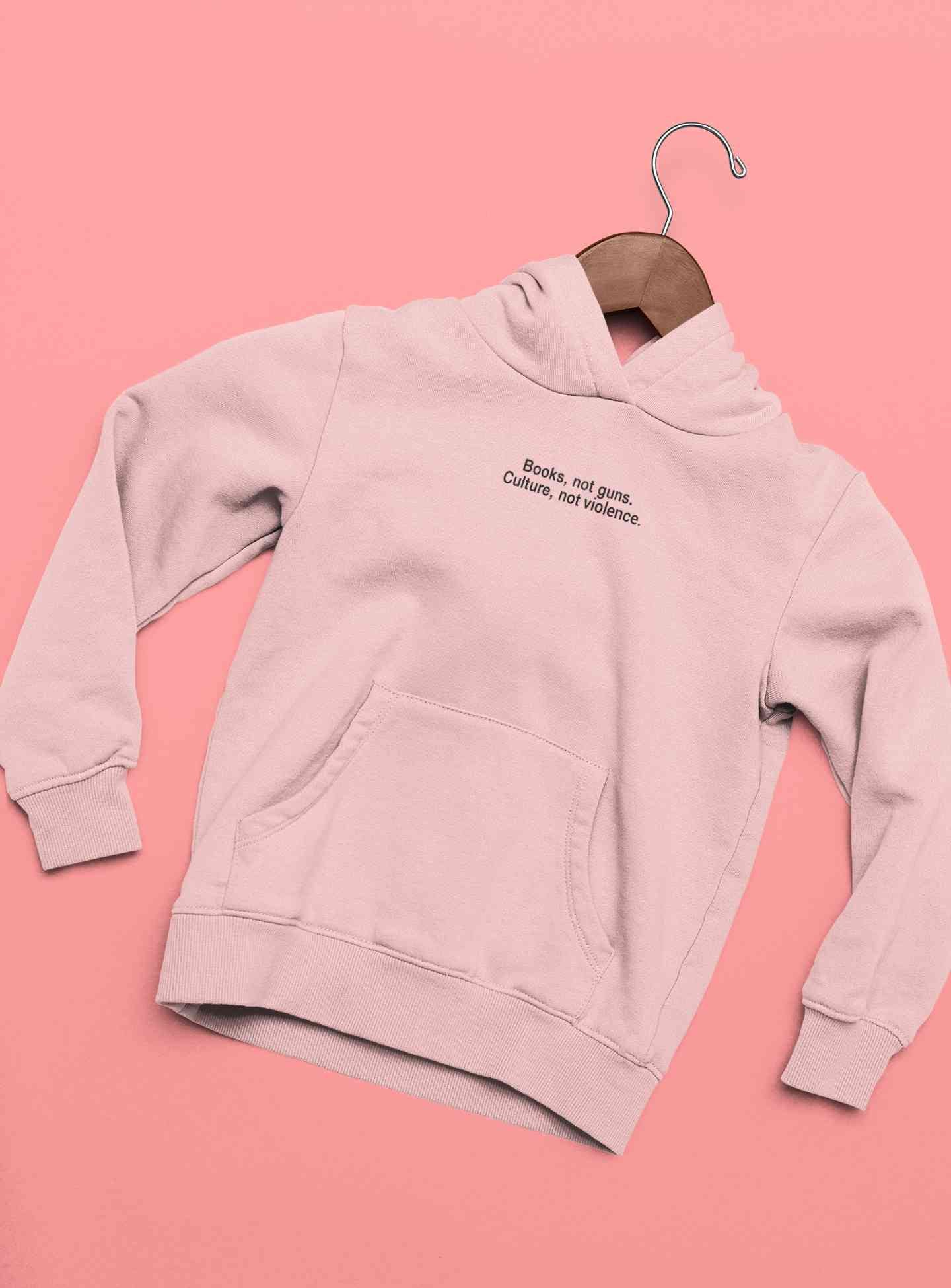 Books Not Gun Minimals Hoodies for Women-FunkyTeesClub