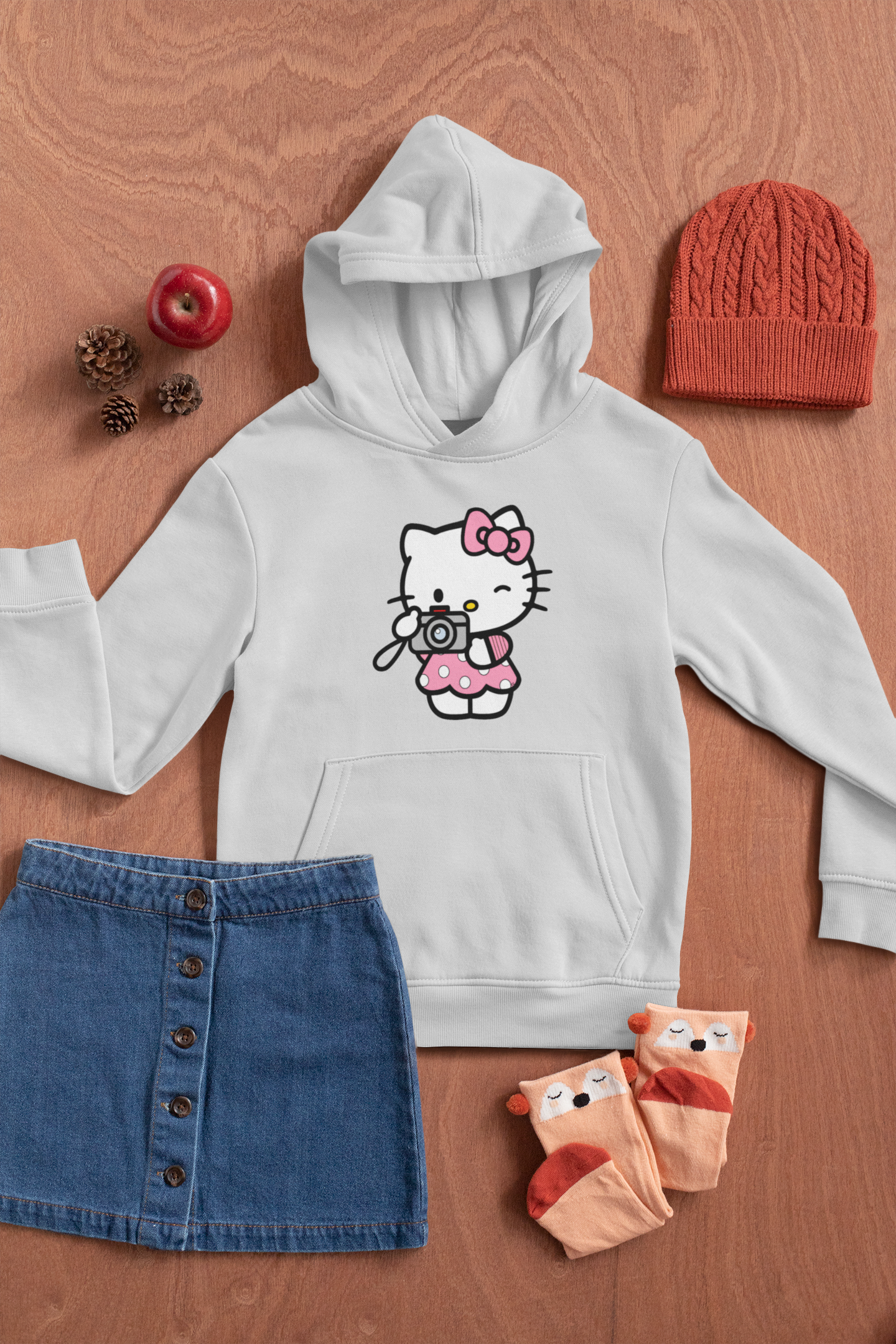Hello Kitty Cartoon Girl Hoodies-FunkyTeesClub