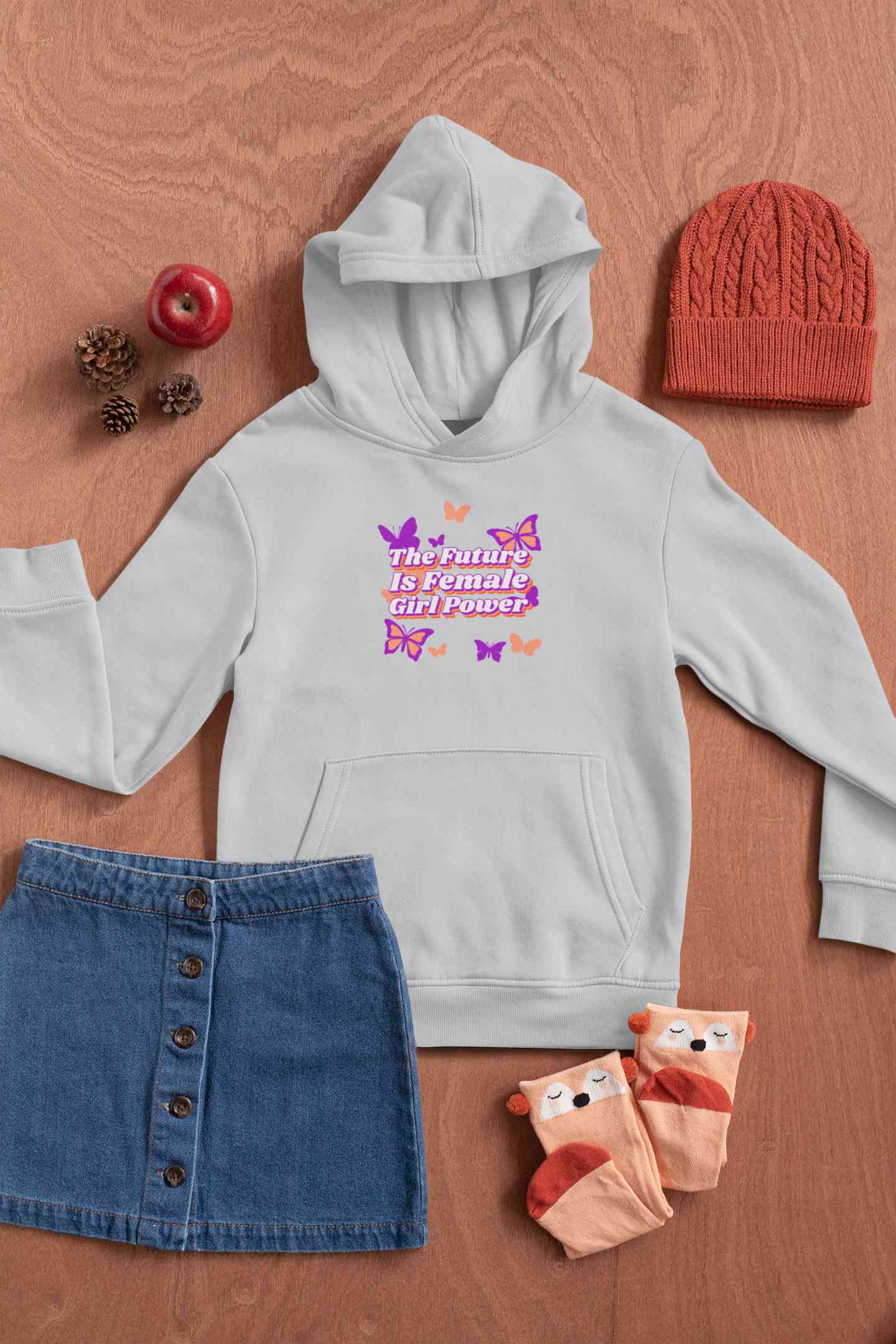 Feminist Quote With Butterfly Graphics Hoodies for Women-FunkyTeesClub