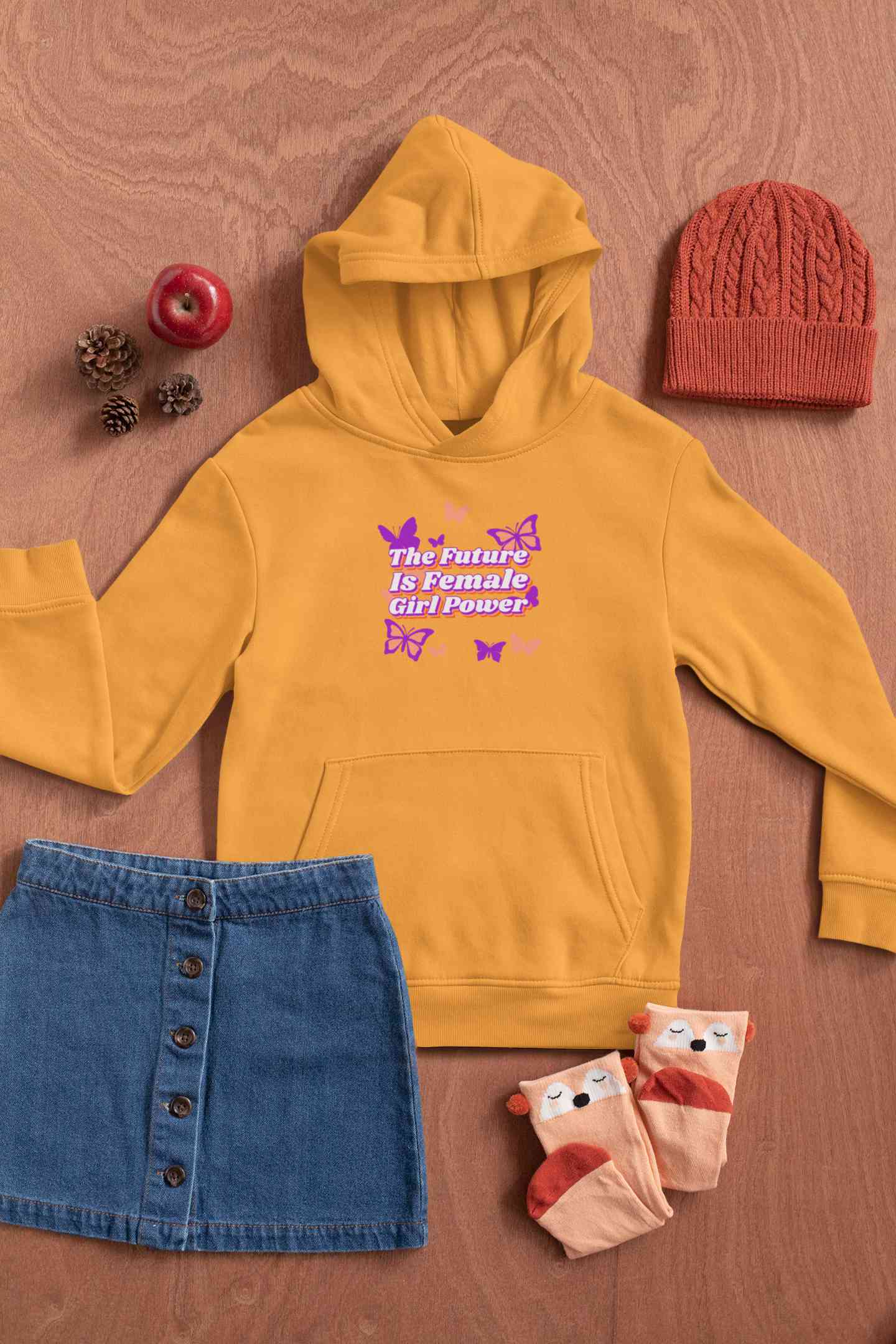 Feminist Quote With Butterfly Graphics Hoodies for Women-FunkyTeesClub