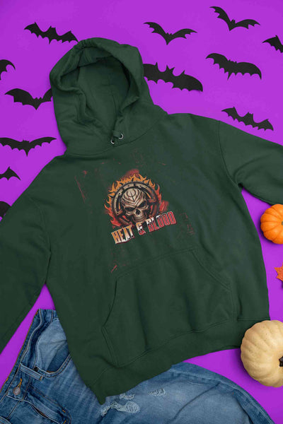 Flaming Skull Men Hoodies-FunkyTeesClub
