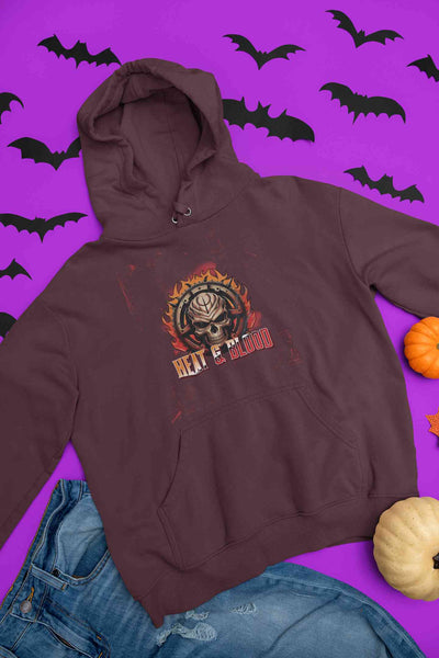 Flaming Skull Men Hoodies-FunkyTeesClub