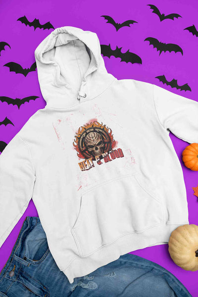 Flaming Skull Hoodies for Women-FunkyTeesClub