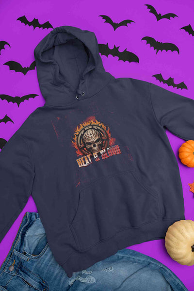 Flaming Skull Men Hoodies-FunkyTeesClub