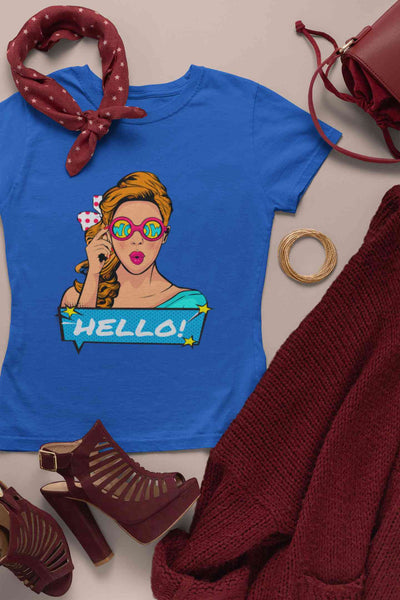 Pop Art Surprised Women Half Sleeves T-shirt- FunkyTeesClub