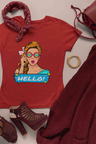 Pop Art Surprised Women Half Sleeves T-shirt- FunkyTeesClub
