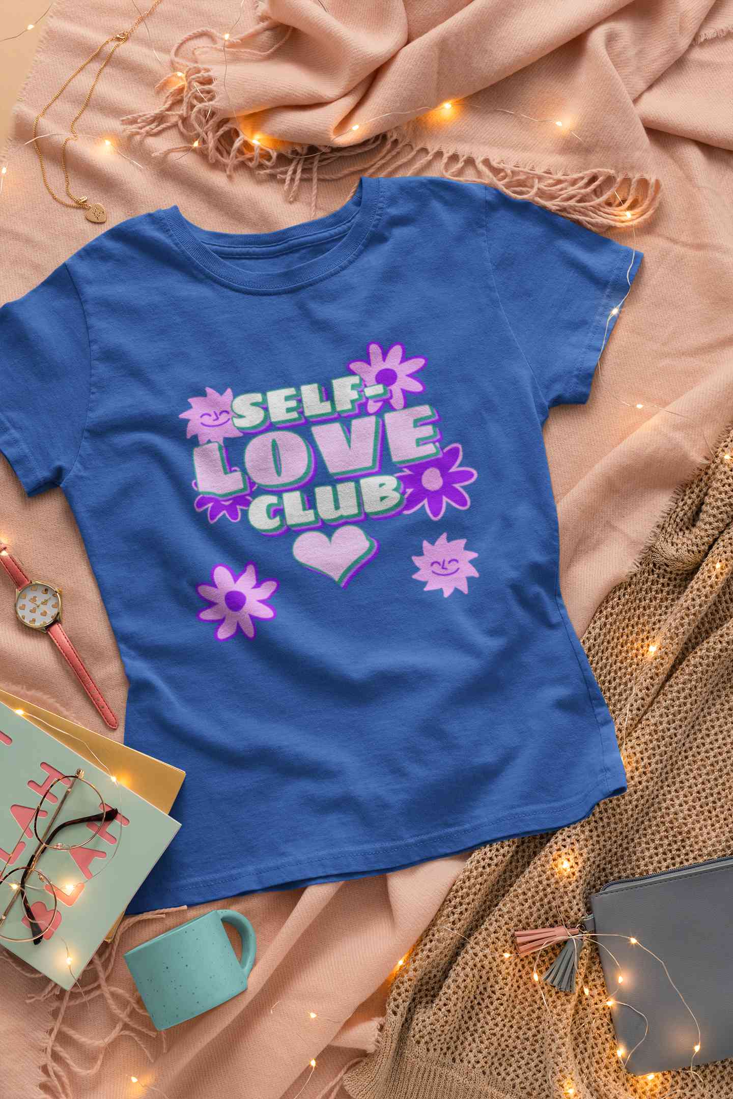 60s Inspired A Self Love Quote Women Half Sleeves T-shirt- FunkyTeesClub