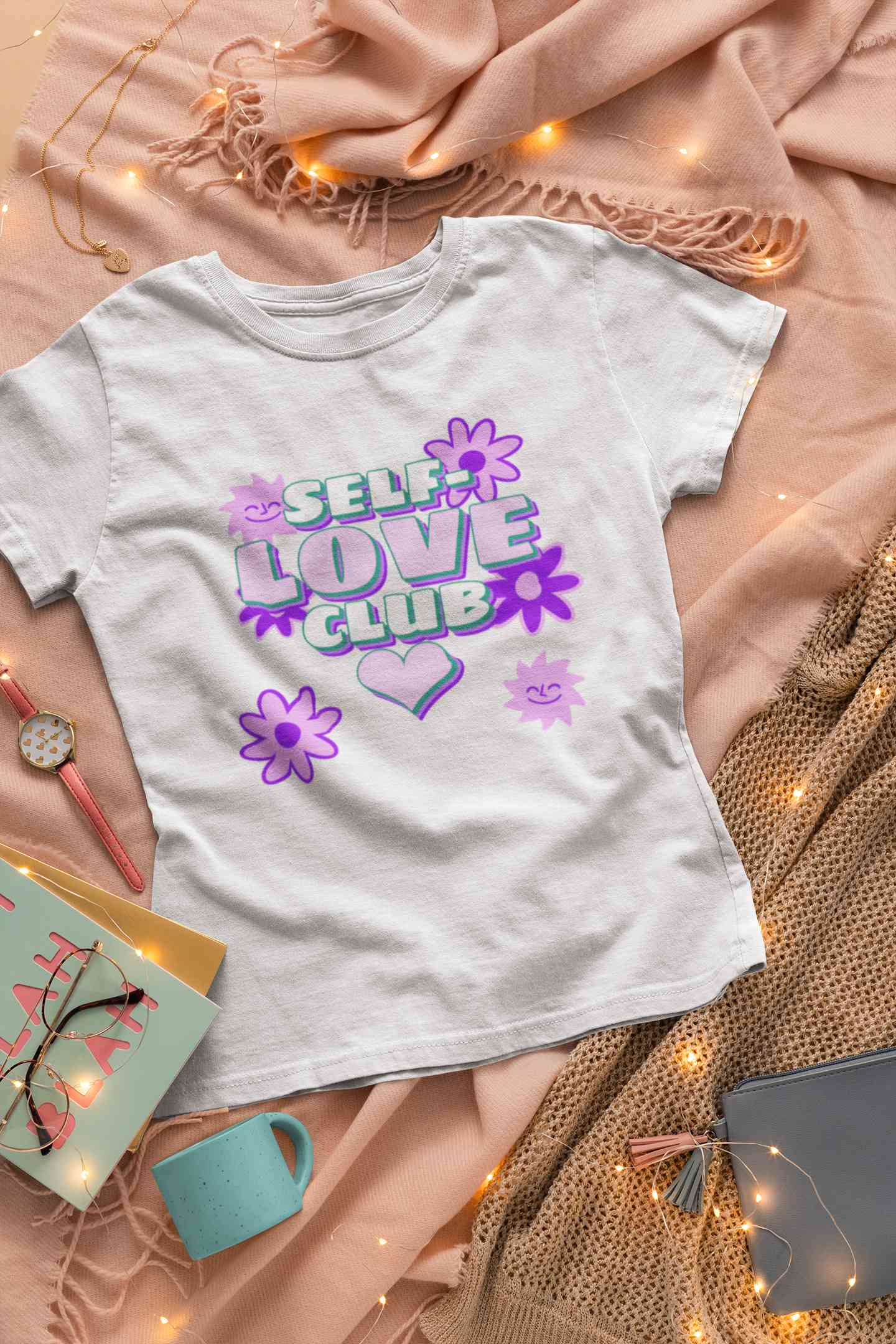 60s Inspired A Self Love Quote Women Half Sleeves T-shirt- FunkyTeesClub