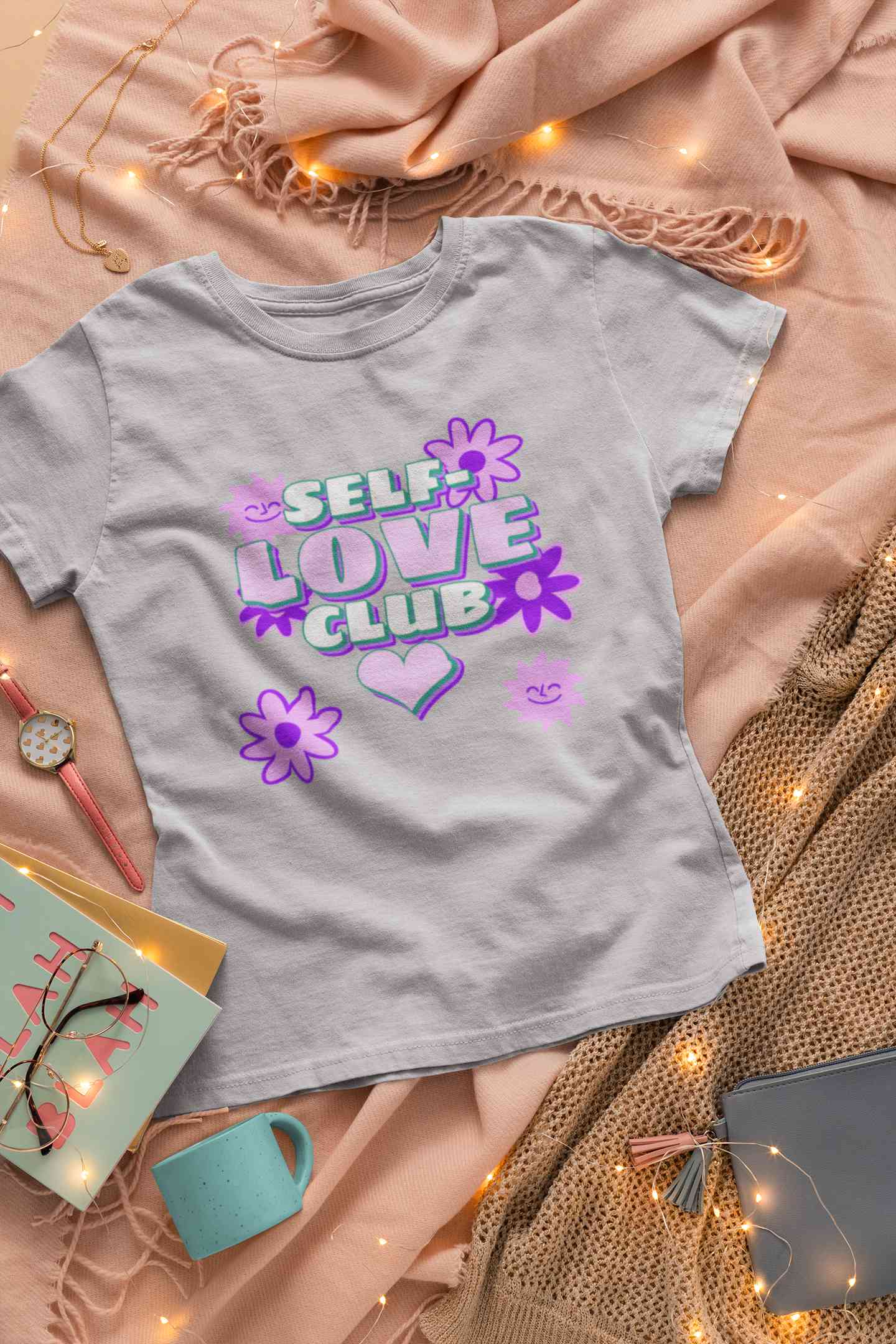 60s Inspired A Self Love Quote Women Half Sleeves T-shirt- FunkyTeesClub