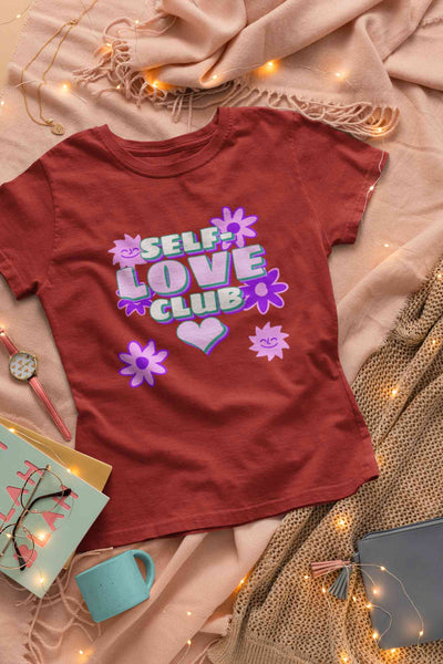 60s Inspired A Self Love Quote Women Half Sleeves T-shirt- FunkyTeesClub