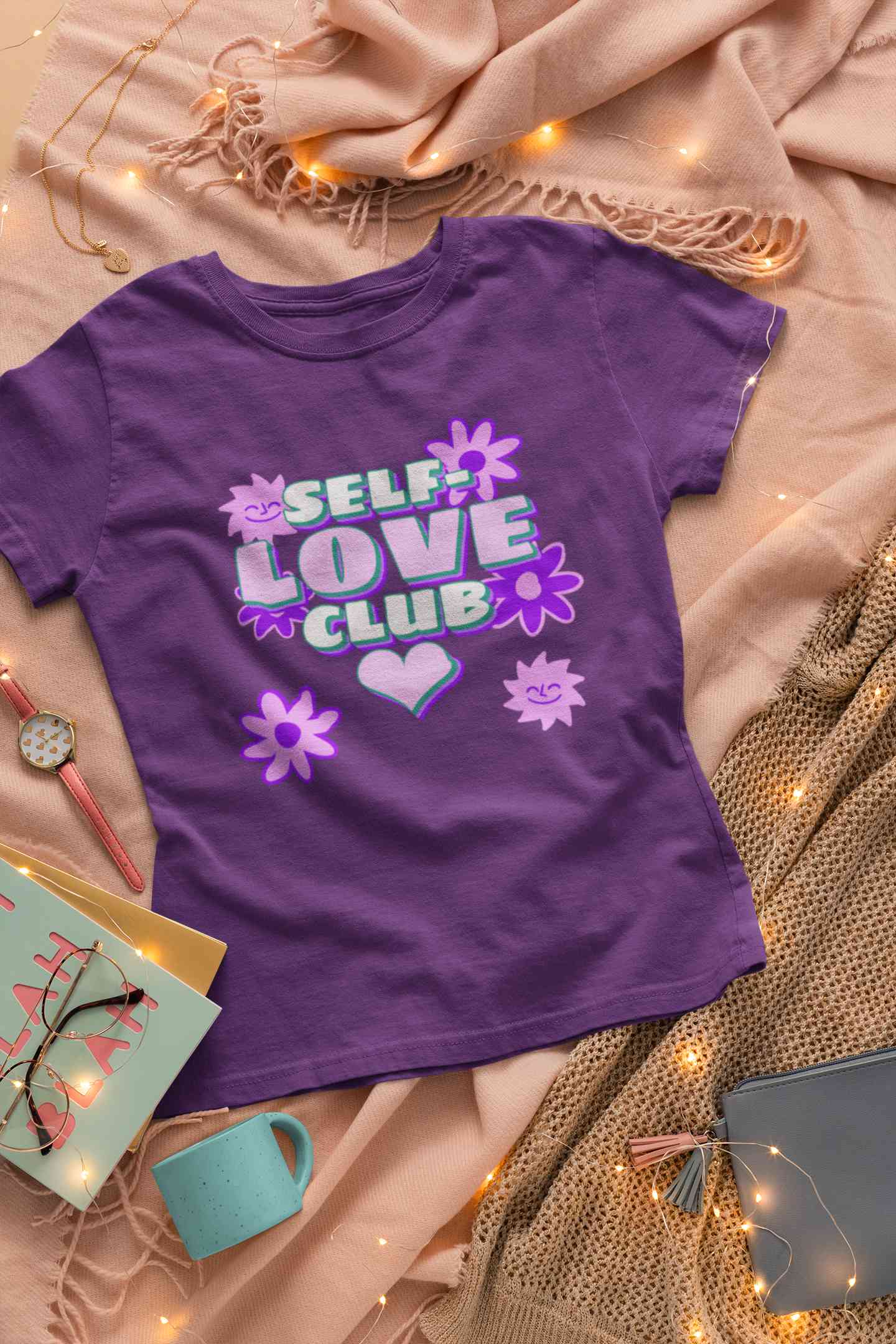 60s Inspired A Self Love Quote Women Half Sleeves T-shirt- FunkyTeesClub