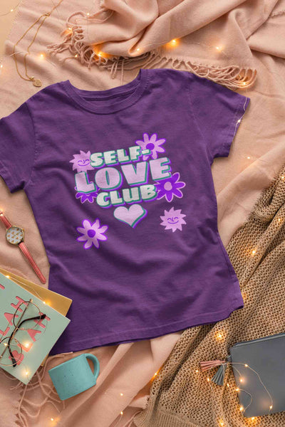 60s Inspired A Self Love Quote Women Half Sleeves T-shirt- FunkyTeesClub