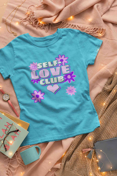 60s Inspired A Self Love Quote Women Half Sleeves T-shirt- FunkyTeesClub