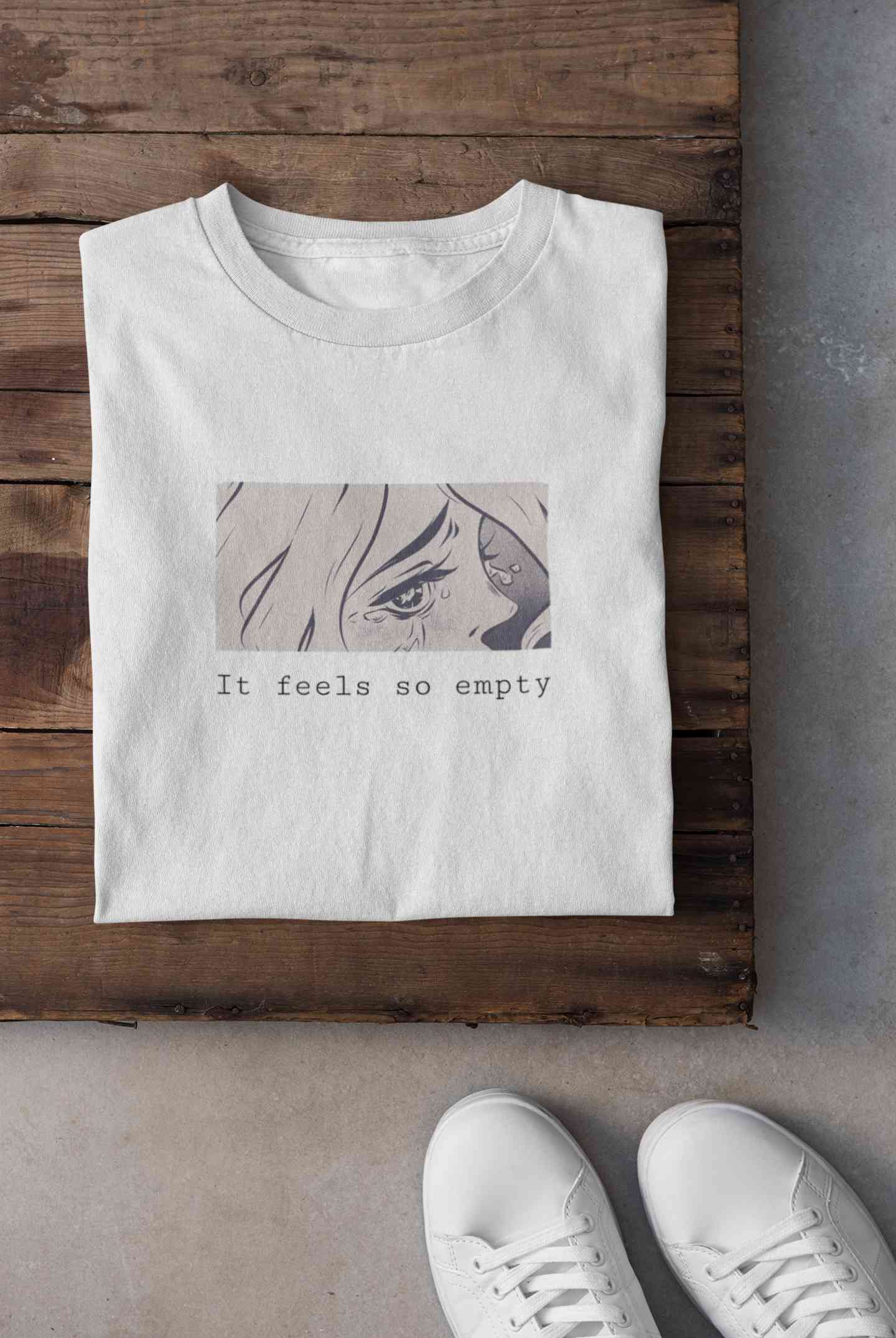 I feel So Empty Sad Manga Anime Theme Mens Half Sleeves T-shirt- FunkyTeesClub