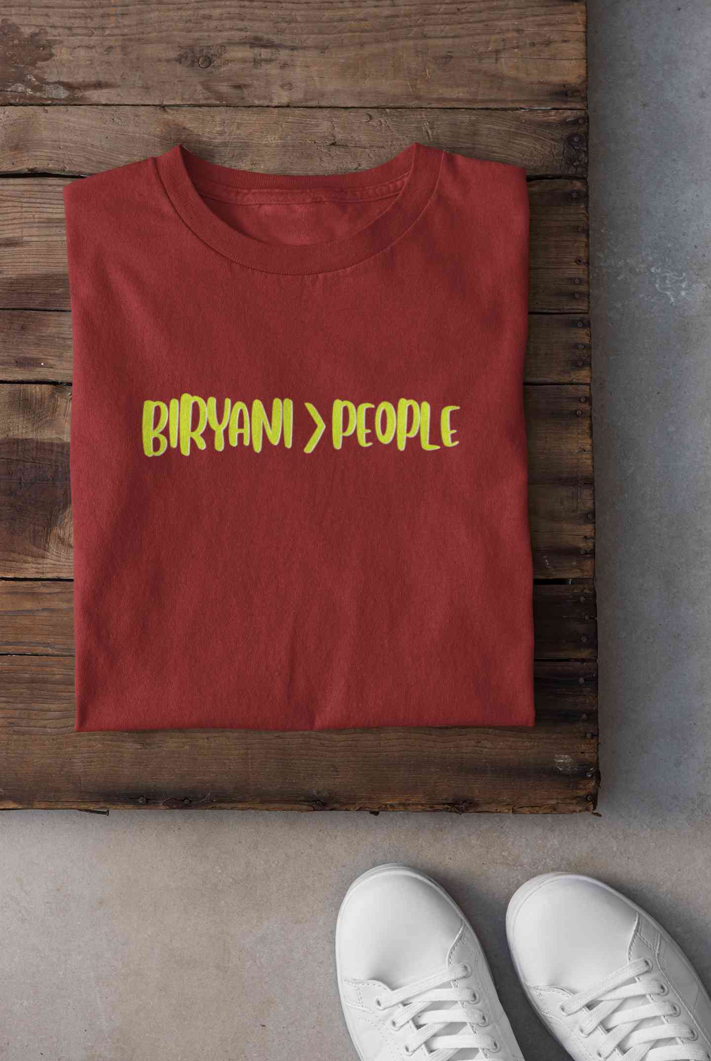 Biryani Food Love Mens Half Sleeves T-shirt- FunkyTeesClub
