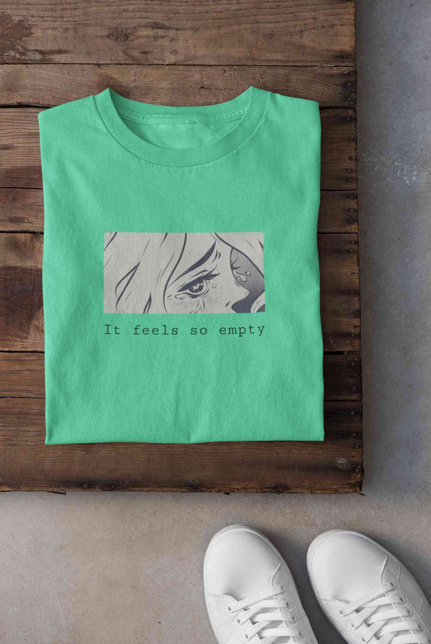 I feel So Empty Sad Manga Anime Theme Mens Half Sleeves T-shirt- FunkyTeesClub