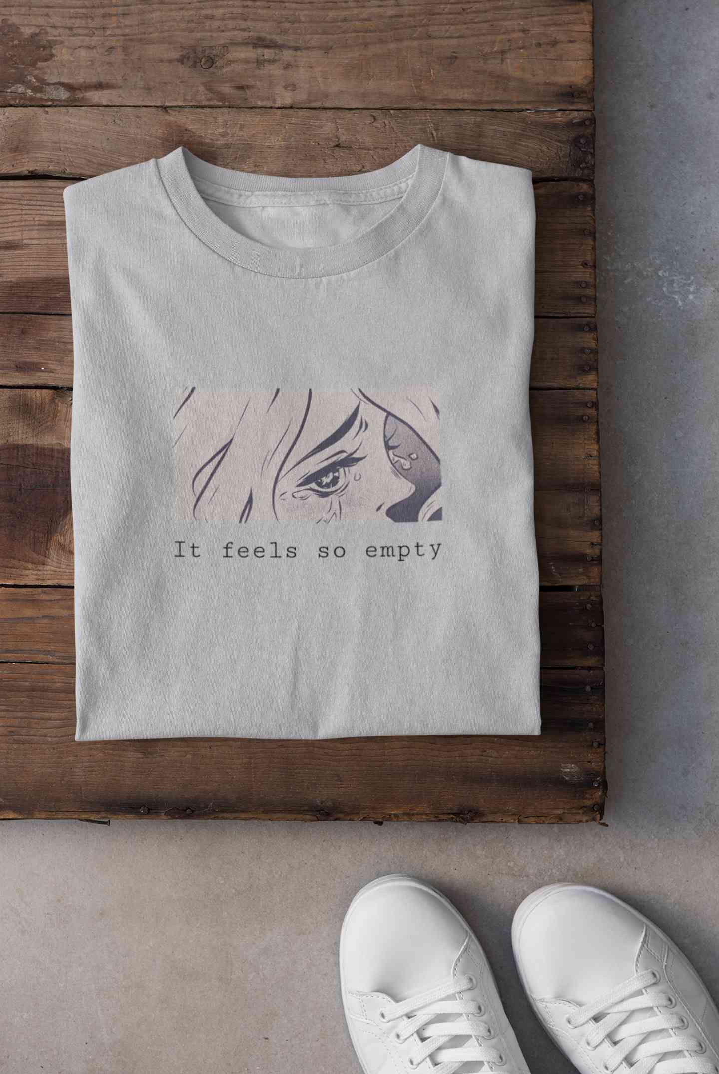 I feel So Empty Sad Manga Anime Theme Mens Half Sleeves T-shirt- FunkyTeesClub
