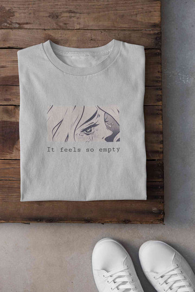 I feel So Empty Sad Manga Anime Theme Mens Half Sleeves T-shirt- FunkyTeesClub