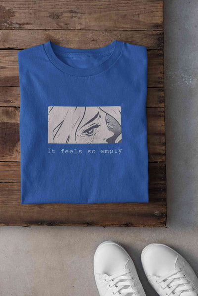 I feel So Empty Sad Manga Anime Theme Women Half Sleeves T-shirt- FunkyTeesClub