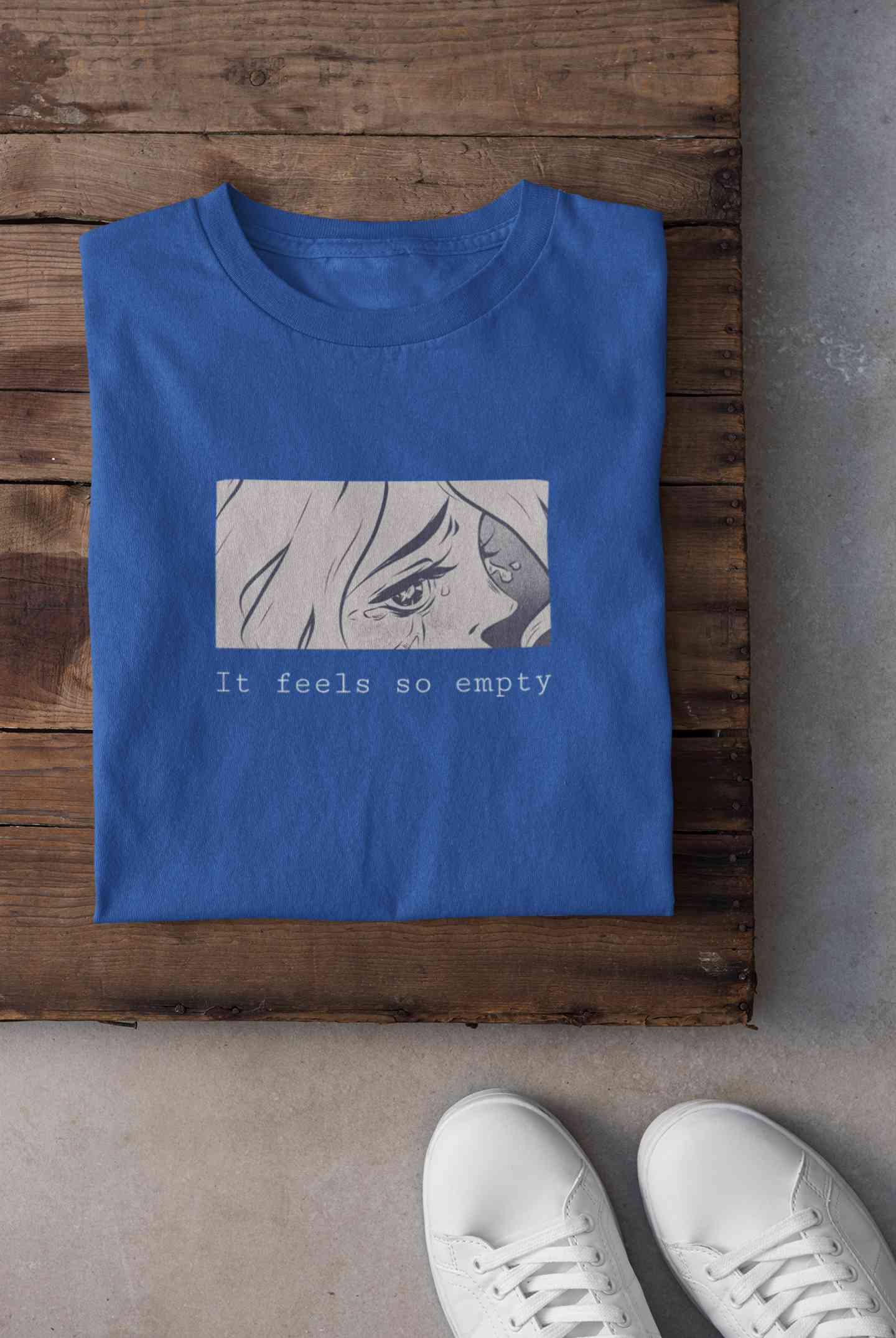 I feel So Empty Sad Manga Anime Theme Mens Half Sleeves T-shirt- FunkyTeesClub