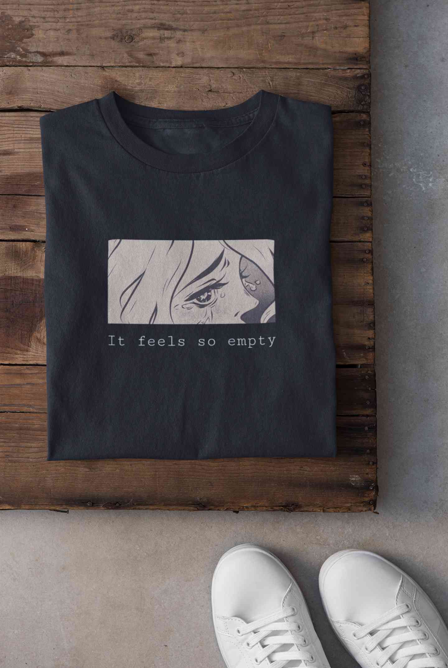 I feel So Empty Sad Manga Anime Theme Mens Half Sleeves T-shirt- FunkyTeesClub