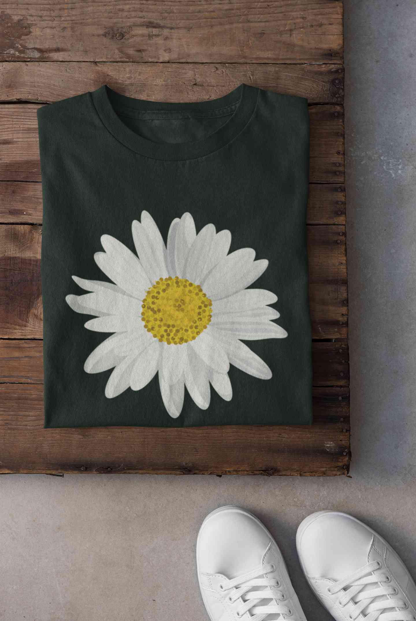 Cute Daisy Minimal Nature Cute Flower Graphic Women Half Sleeves T-shirt- FunkyTeesClub