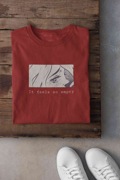 I feel So Empty Sad Manga Anime Theme Women Half Sleeves T-shirt- FunkyTeesClub