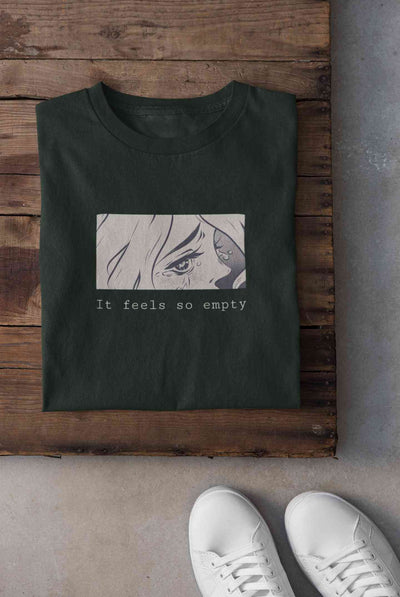 I feel So Empty Sad Manga Anime Theme Women Half Sleeves T-shirt- FunkyTeesClub