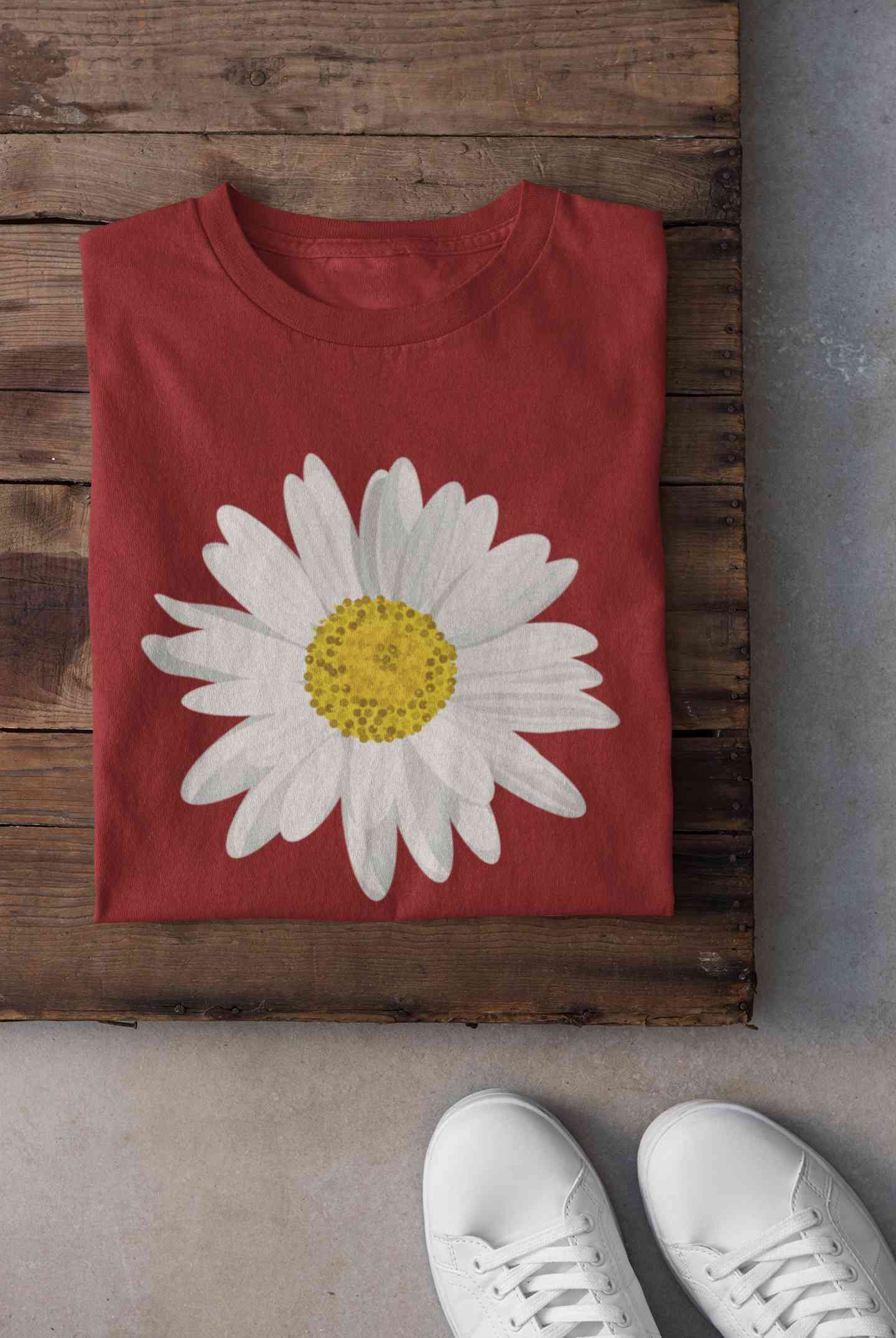 Cute Daisy Minimal Nature Cute Flower Graphic Women Half Sleeves T-shirt- FunkyTeesClub