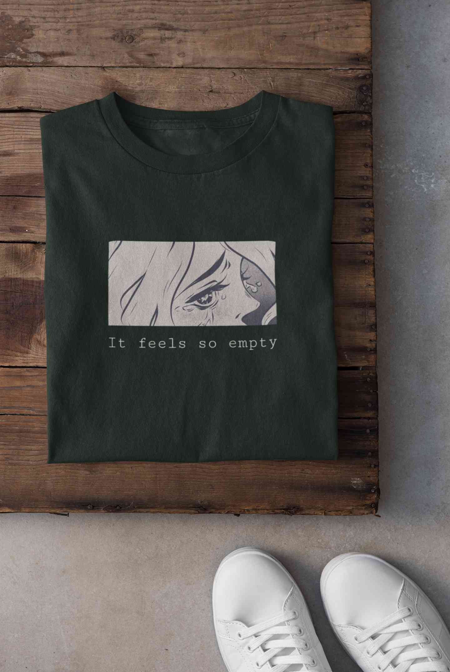 I feel So Empty Sad Manga Anime Theme Mens Half Sleeves T-shirt- FunkyTeesClub