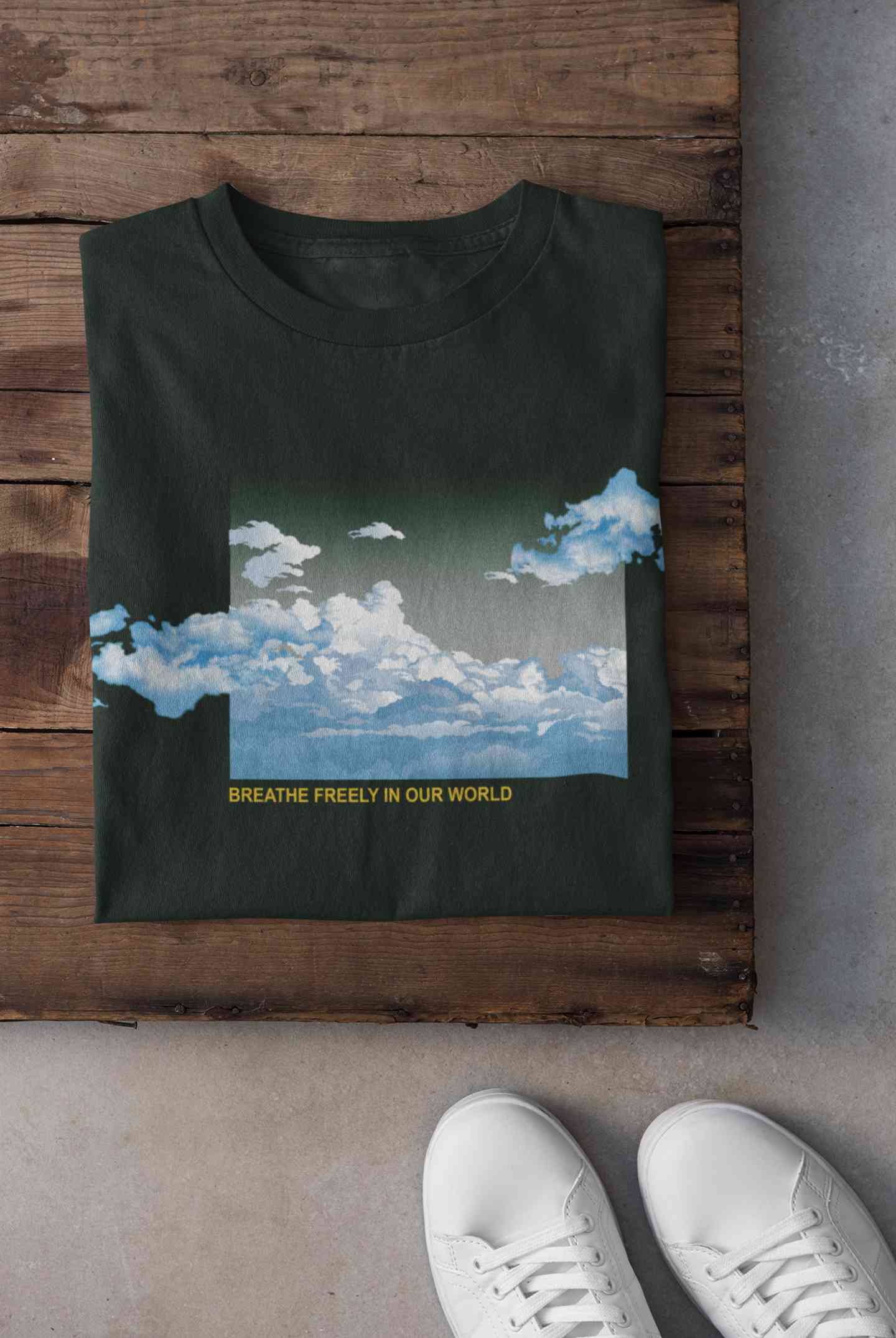 Cloud And Slogan Print Women Half Sleeves T-shirt- FunkyTeesClub