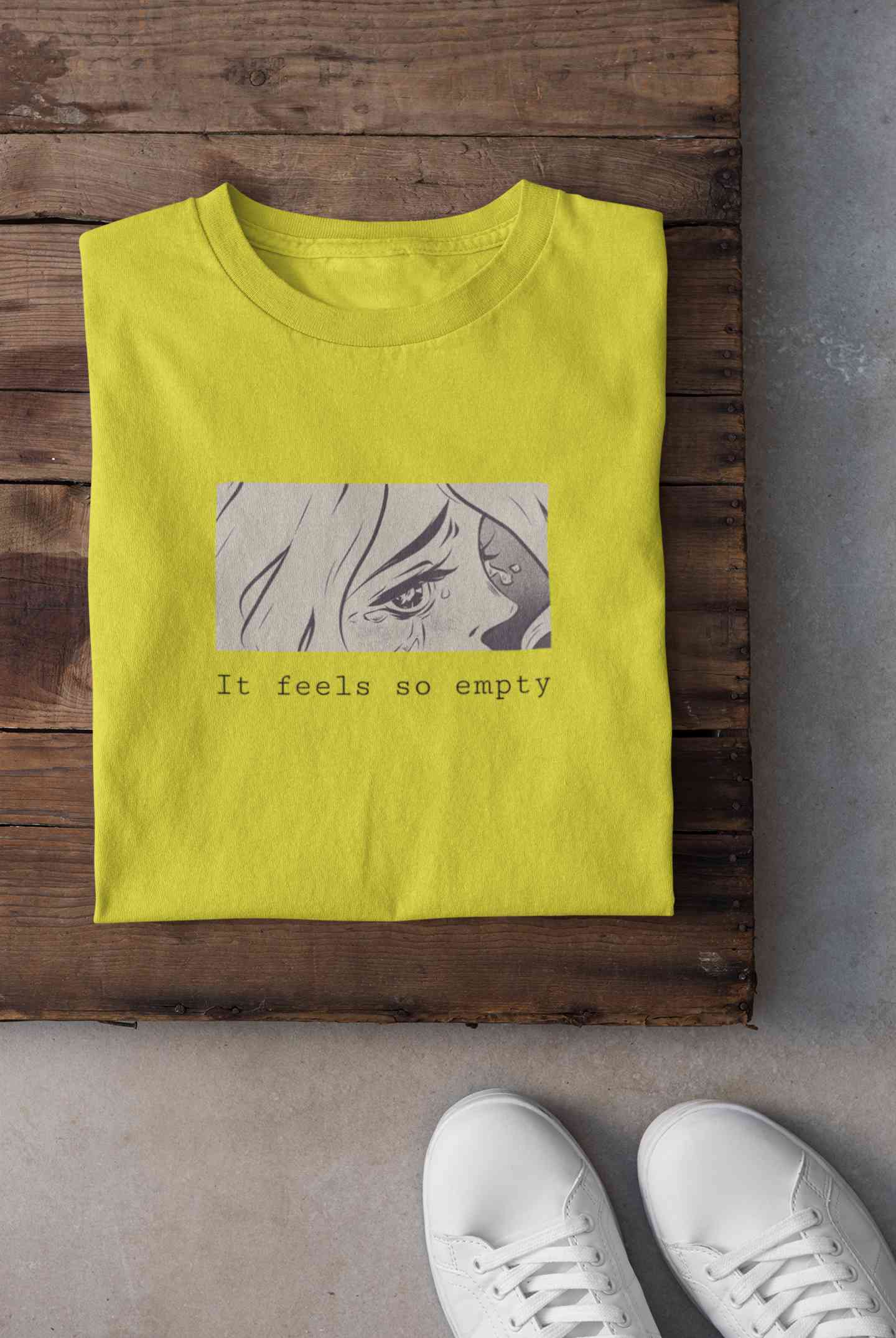 I feel So Empty Sad Manga Anime Theme Mens Half Sleeves T-shirt- FunkyTeesClub