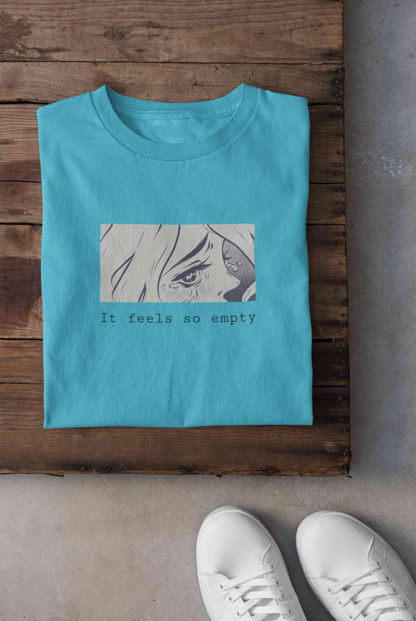 I feel So Empty Sad Manga Anime Theme Mens Half Sleeves T-shirt- FunkyTeesClub