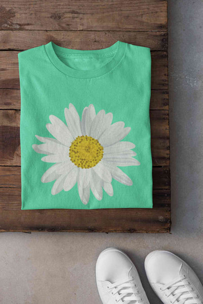 Cute Daisy Minimal Nature Cute Flower Graphic Women Half Sleeves T-shirt- FunkyTeesClub