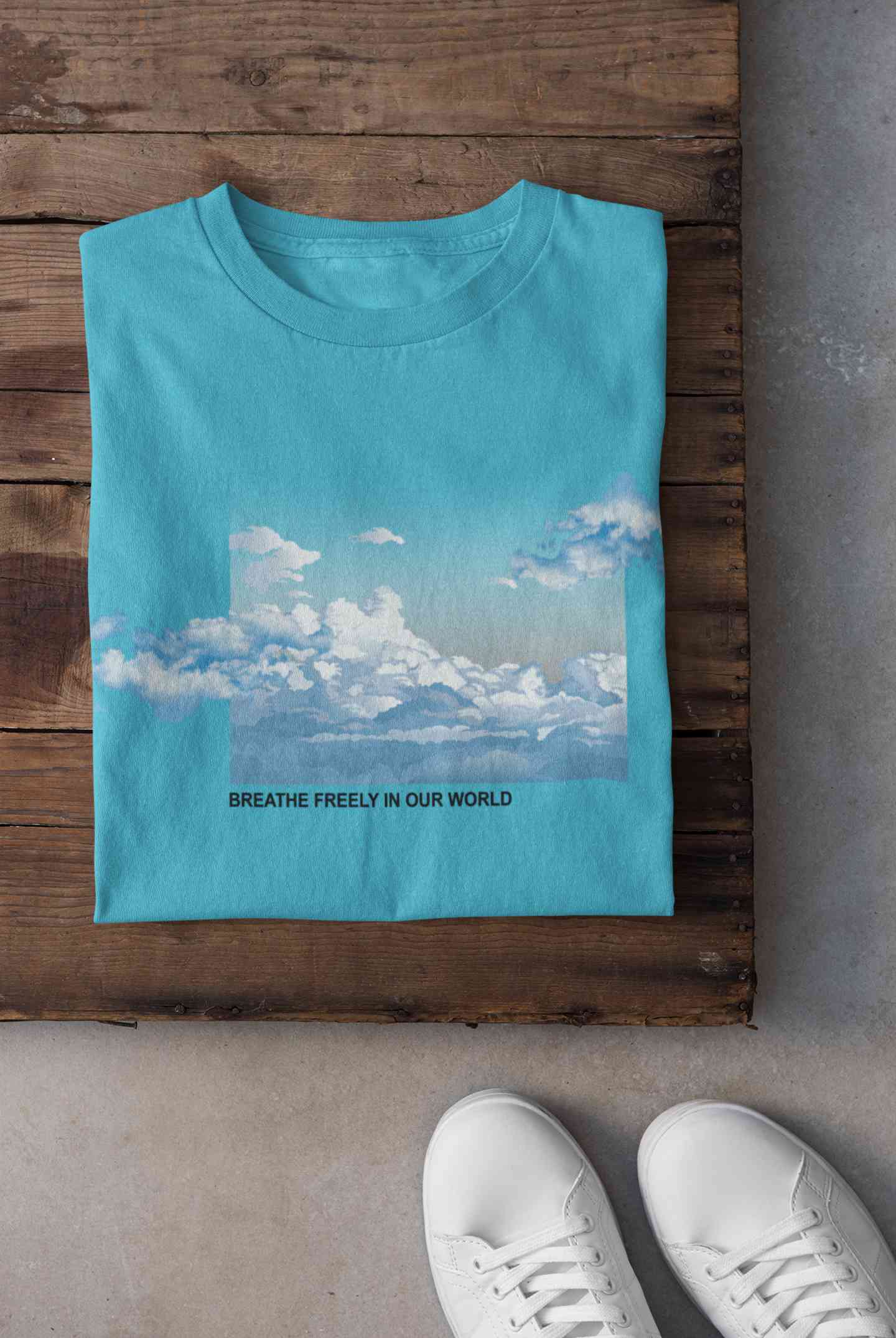 Cloud And Slogan Print Mens Half Sleeves T-shirt- FunkyTeesClub