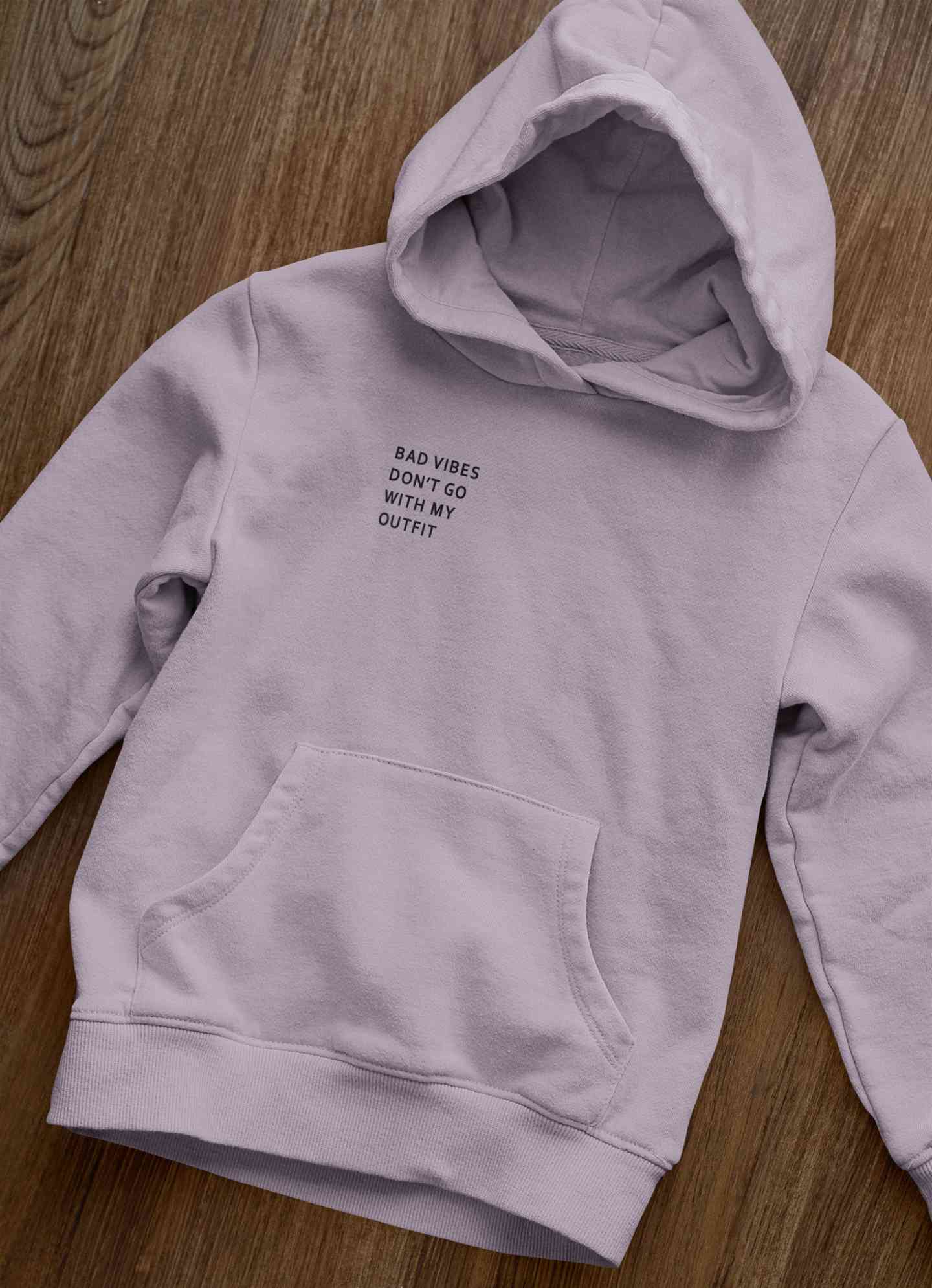 Bad Vibes Minimals Hoodies for Women-FunkyTeesClub