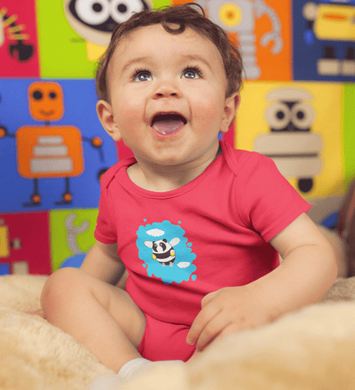 Funny Panda Bee Abstract Rompers for Baby Boy- FunkyTradition FunkyTradition