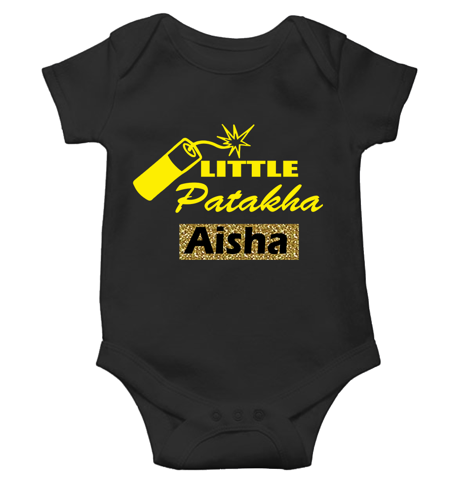 Customize Name Little Dhamaka Rompers for Baby Girl- FunkyTeesClub