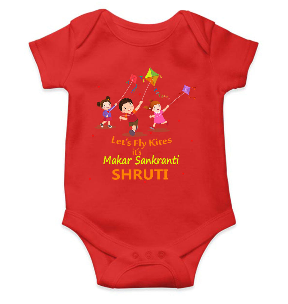 Custom Name Kai Po Che Makar Sankranti Rompers for Baby Girl- FunkyTeesClub