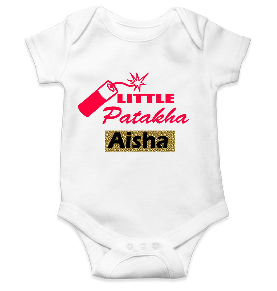 Customize Name Little Dhamaka Rompers for Baby Girl- FunkyTeesClub