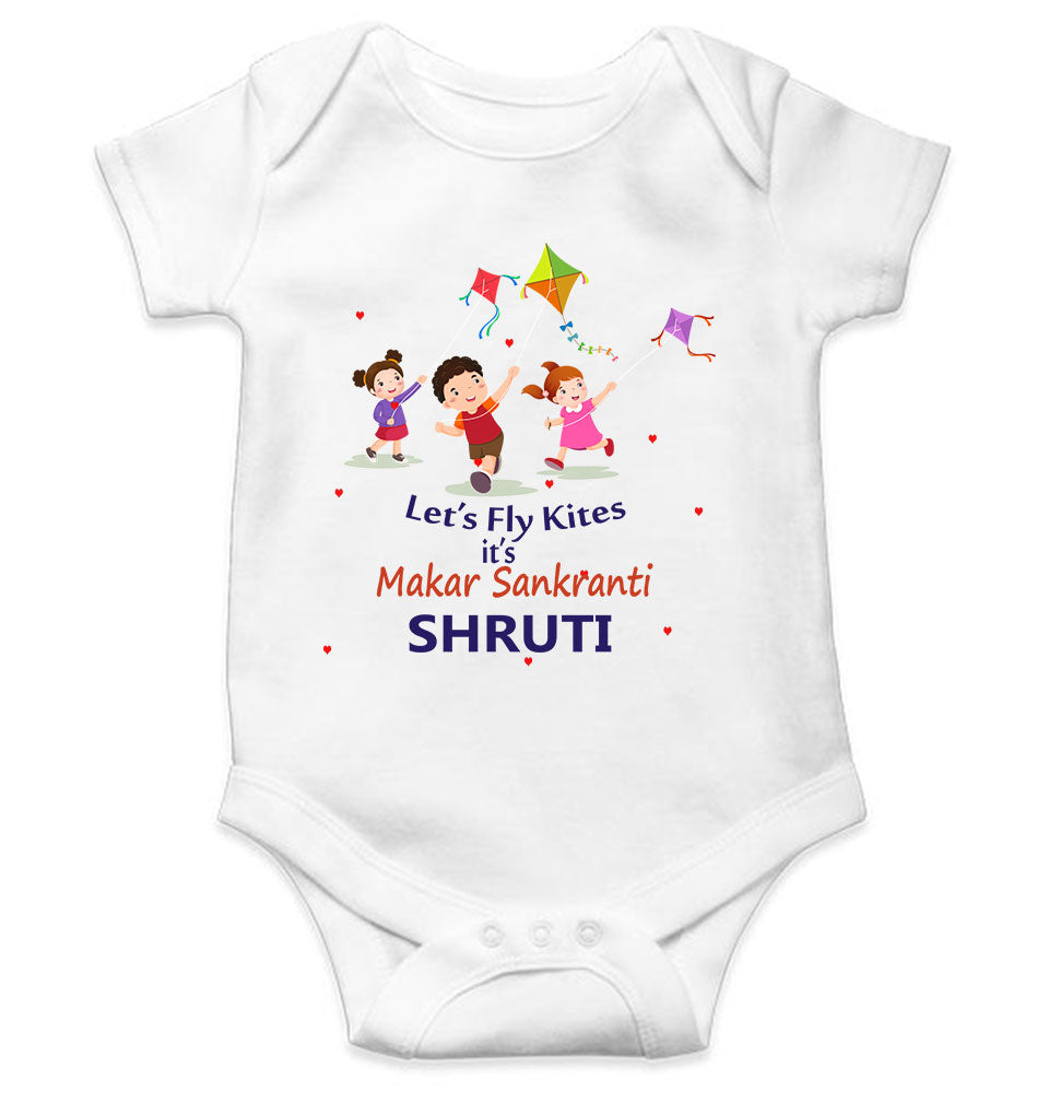 Custom Name Kai Po Che Makar Sankranti Rompers for Baby Girl- FunkyTeesClub