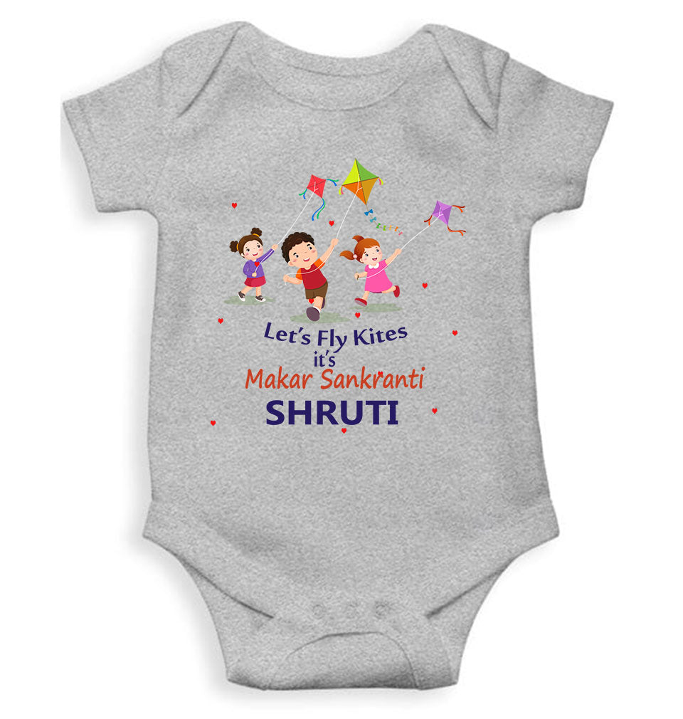 Custom Name Kai Po Che Makar Sankranti Rompers for Baby Girl- FunkyTeesClub