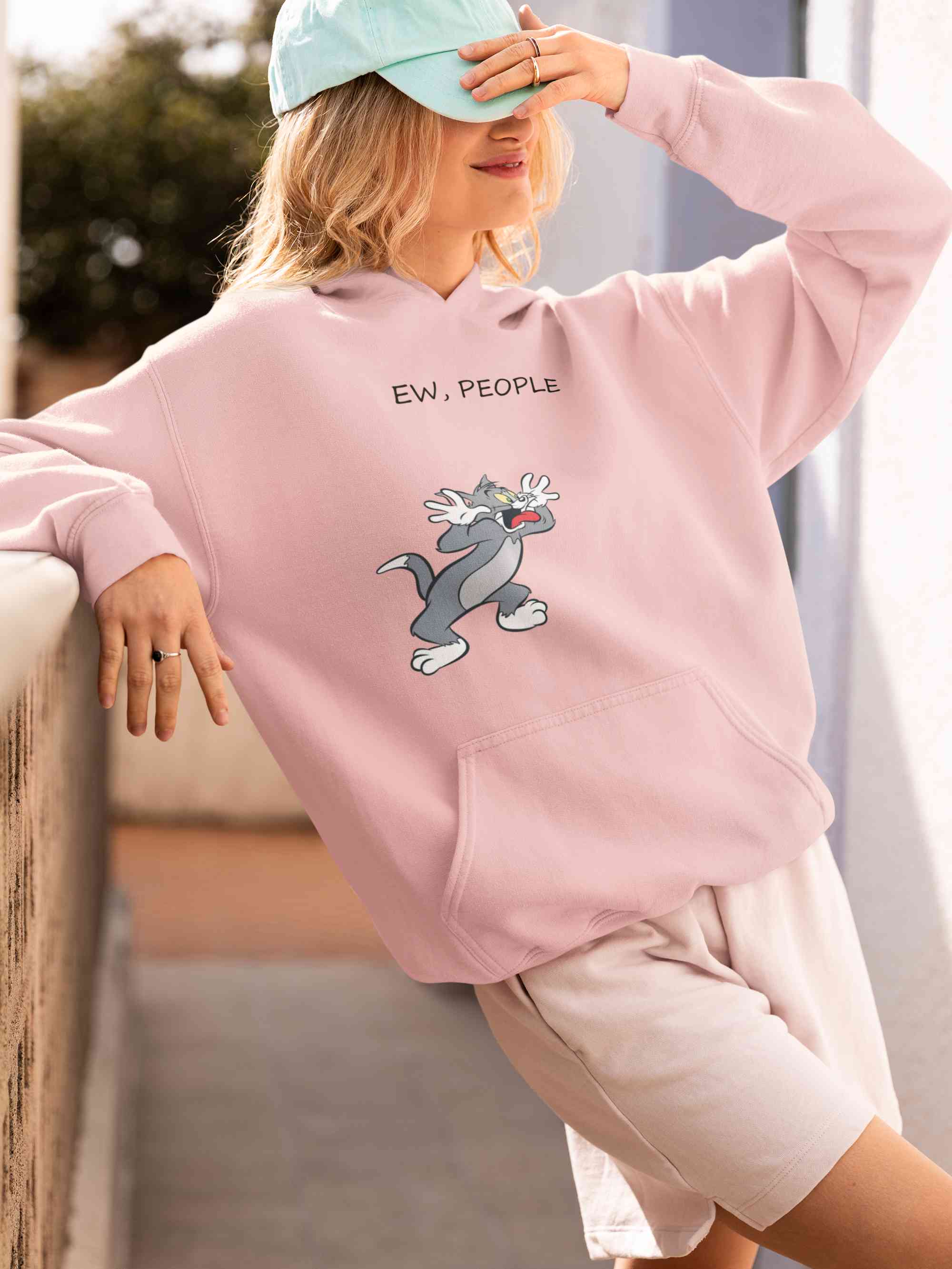 Ew People Funny Cartoon Graphics Quotes Hoodies for Women-FunkyTeesClub