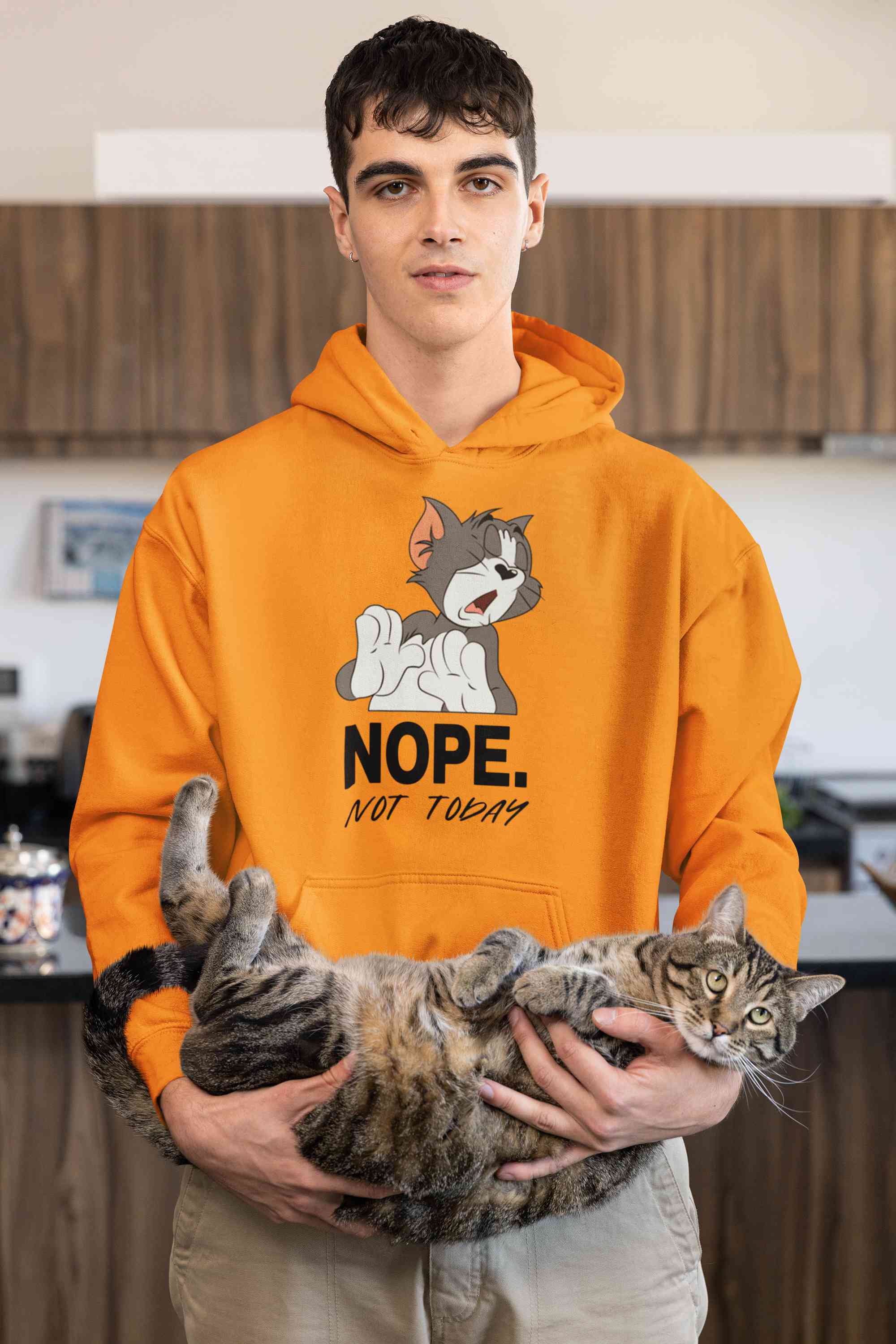 Cute Cartoon Not Today Men Hoodies-FunkyTeesClub