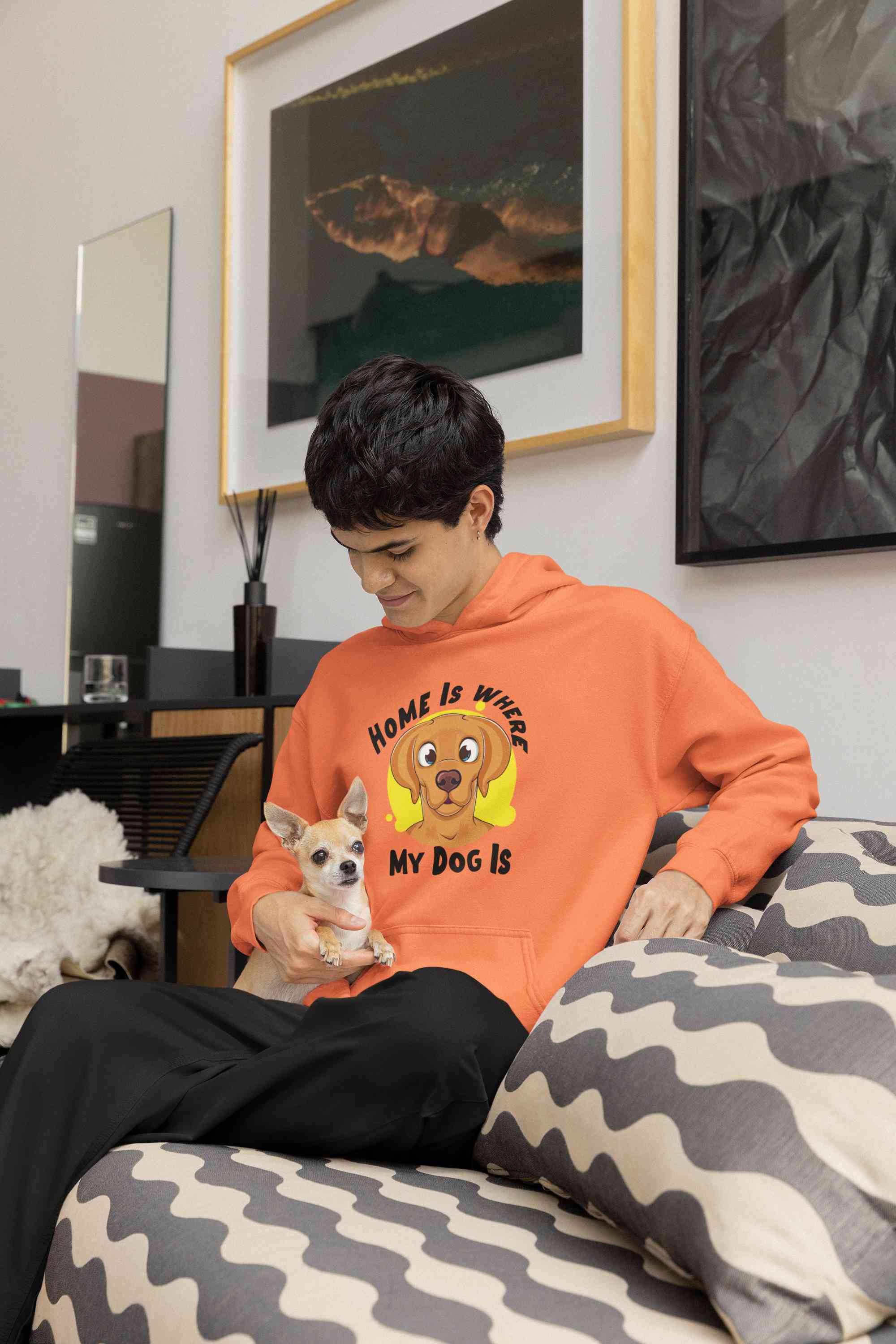 Home Is Where My Dog Is Men Hoodies-FunkyTeesClub